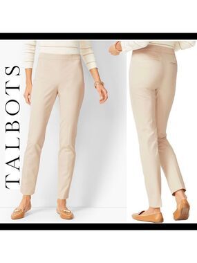 TALBOTS CHATHAM ANKLE PANTS Beige Cream Sz 6